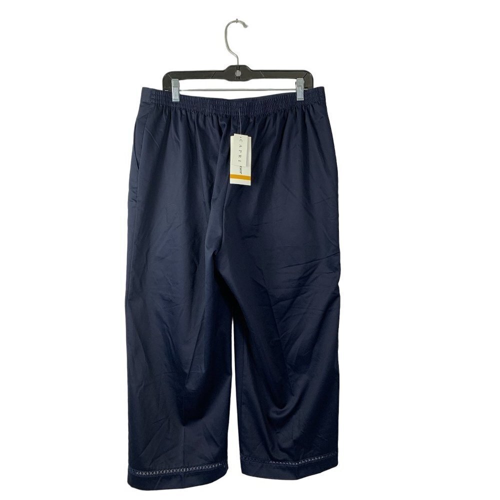 Alfred Dunner Women's Navy Blue Positano Capri - Picture 2 of 6